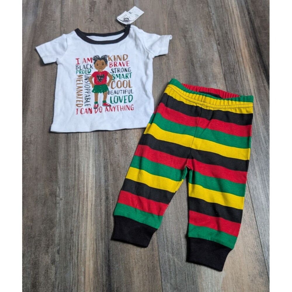 NWT Girls Matching Family Black History Snug Fit Cotton Pajamas 0-3 Months NEW